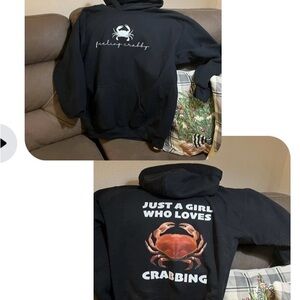 Custom Black Hoodie Feeling Crabby / Love crabbing New